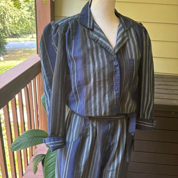 Vintage 70s Striped Cotton Jumpsuit: Sibelle of California Retro Romper | Size S - Picture 7 of 12